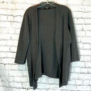 ⭐️ Nordstrom Spring + Mercer open dark gray ribbed knit cardigan women L
